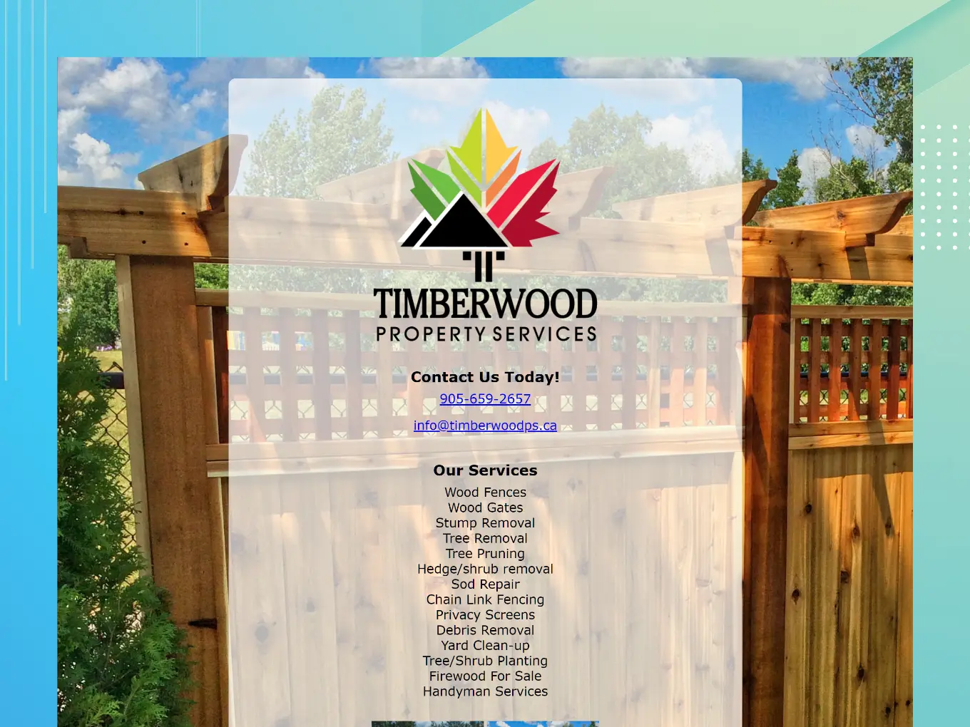 Timberwood Property Services is a property maintenance company in Burlington, Ontario.